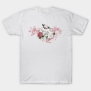 Floral Dungeons and Dragons Dice Sketch T-Shirt